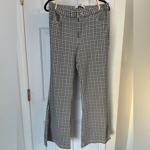 Hollister Black & White Plaid Boot Cut Pants